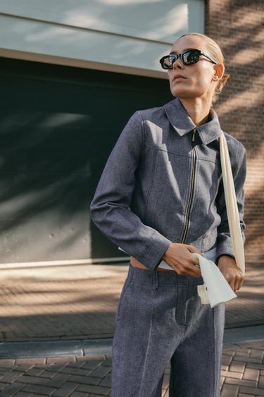 STITCHED DETAIL TROUSERS WITH BELT LOOPS - Blue de Zara - Image 2