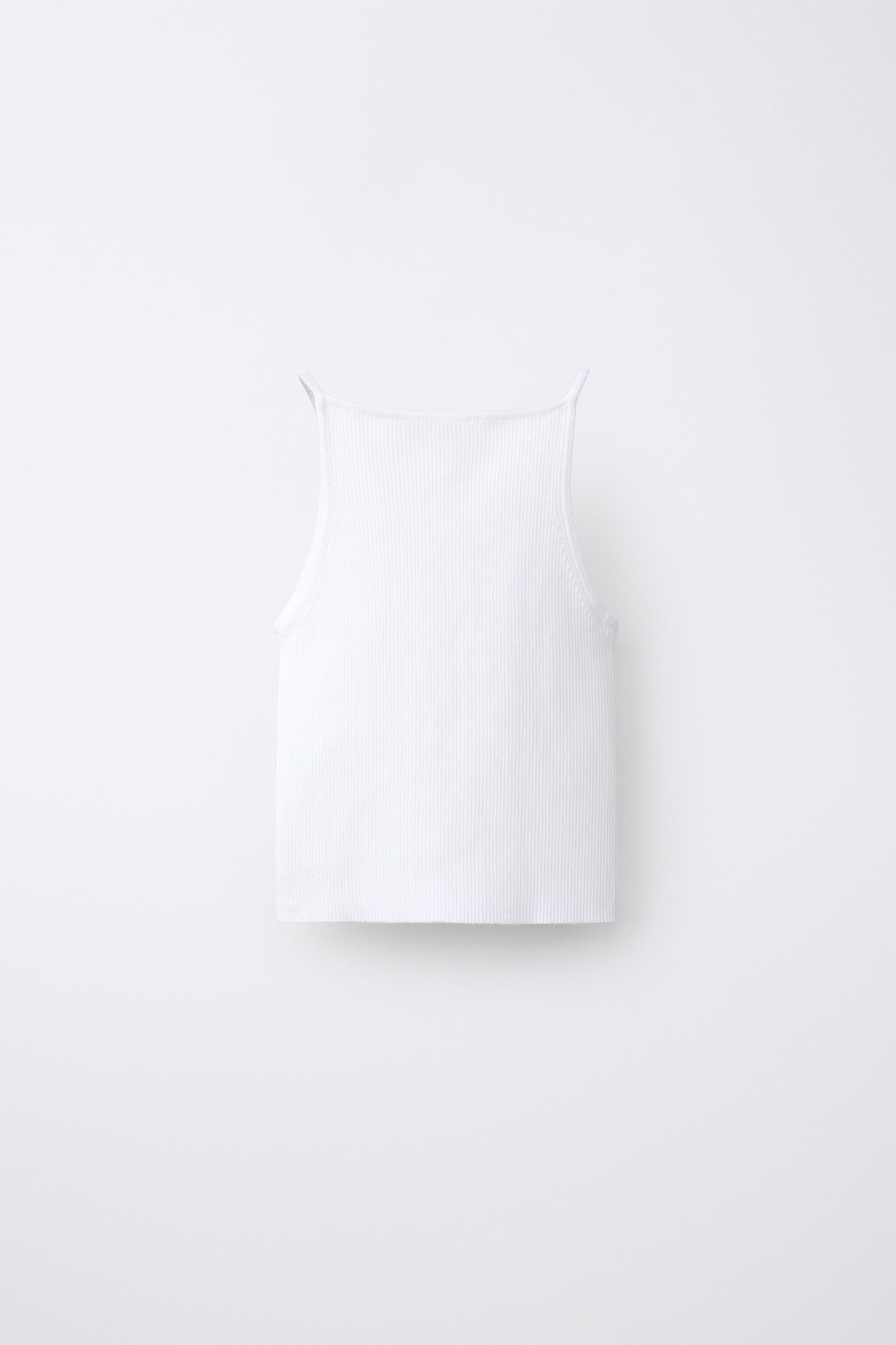 リブ編みニットトップス - オフホワイト | ZARA Japan / 日本