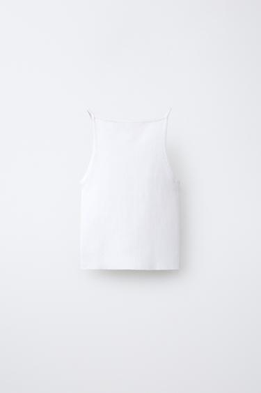 ÁO DỆT KIM GÂN - Màu trắng ngà từ Zara