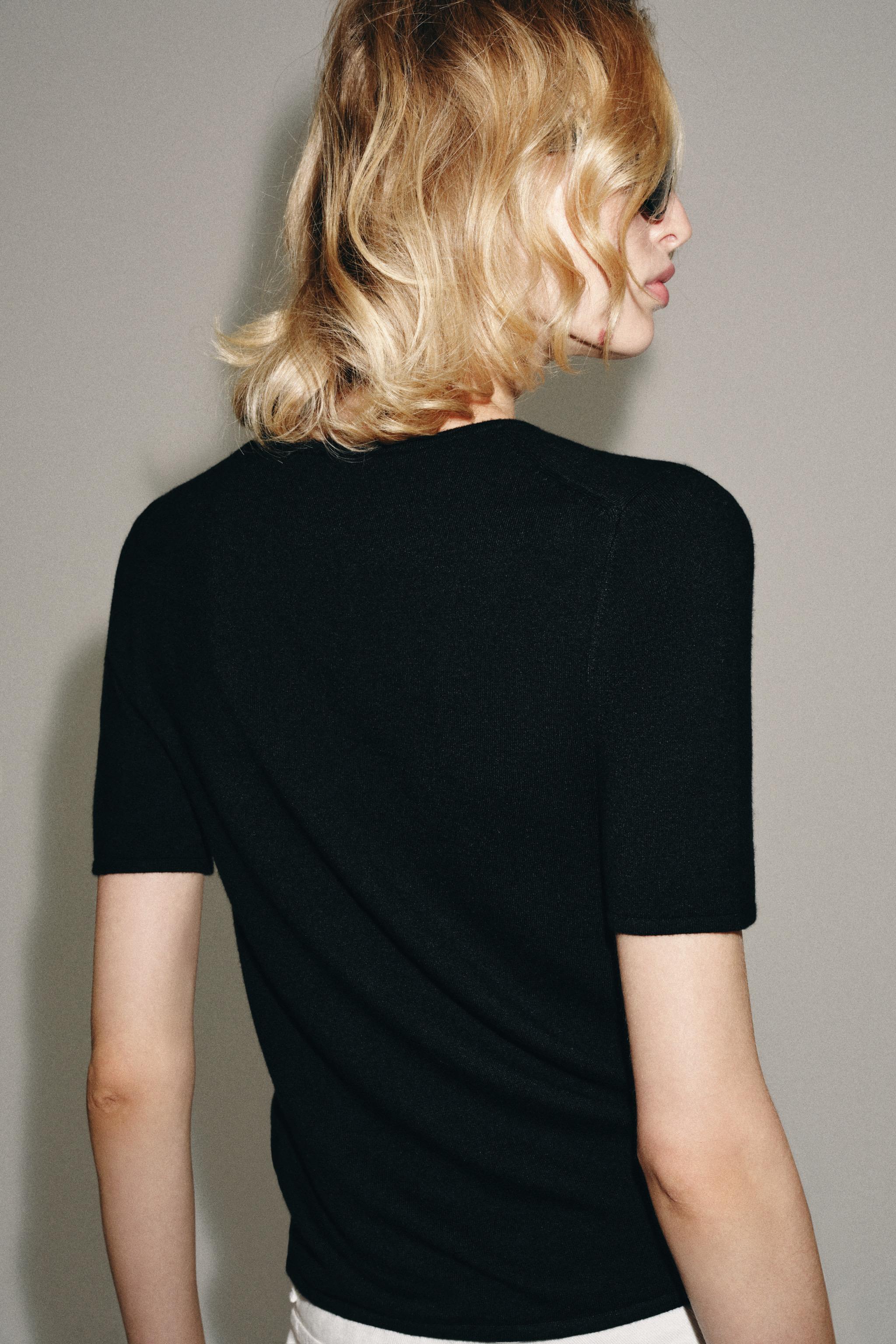 Женские свитеры Zara SHORT SLEEVE KNIT TOP — фото 3