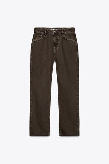 JEANS Z1975 RECTOS TIRO ALTO - Marrón de Zara - Imagen 0