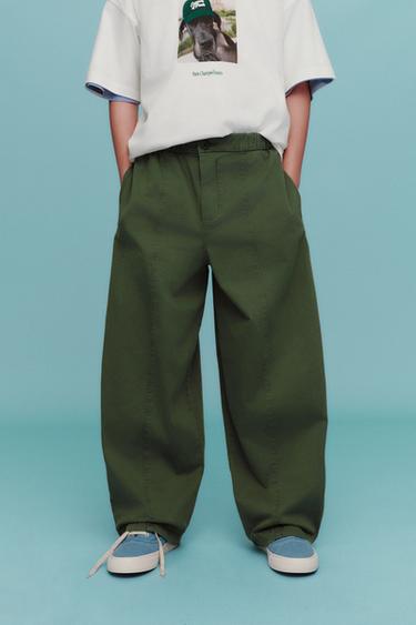 BALLOON TROUSERS WITH SEAM DETAIL - Khaki by Zara