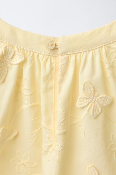 TULLE BUTTERFLY BLOUSE - Light yellow by Zara - Image 2