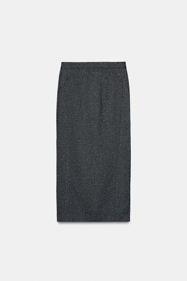 JASPE MIDI PENCIL SKIRT - Grey marl by Zara