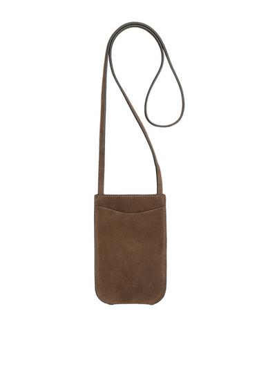 SAC BANDOULIÈRE EN CUIR - Marron de Zara