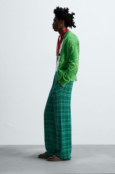 PANTALON EN MAILLE JACQUARD © OTIS KWAME KYE QUAICOE - Turquoise de Zara - Image 3