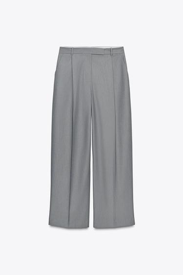 WIDE-LEG TROUSERS - Grey by Zara