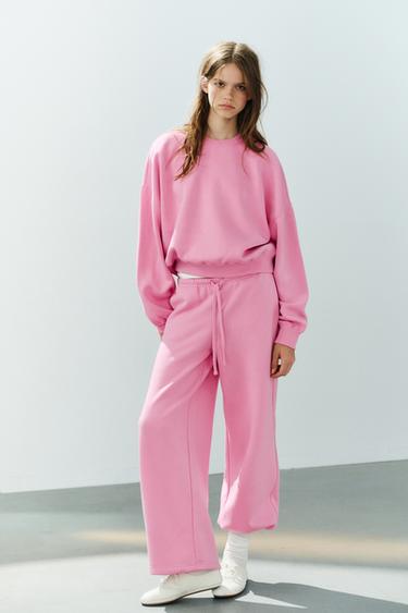 SWEATSHIRT AND TROUSERS SET - Dark mauve by Zara