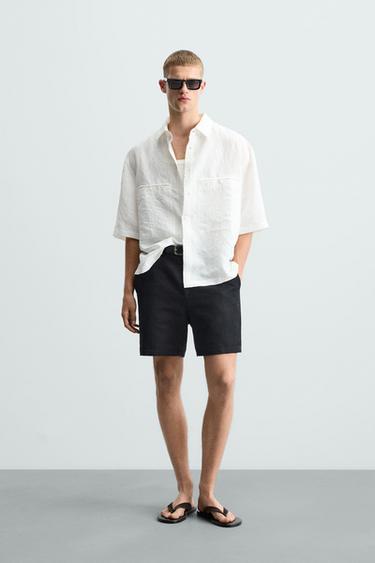 CAMISA JACQUARD RAYAS - Blanco de Zara - Imagen 0