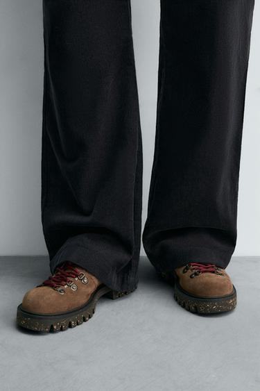LEATHER SHOES WITH HOOKS - Brown by Zara - Image 2