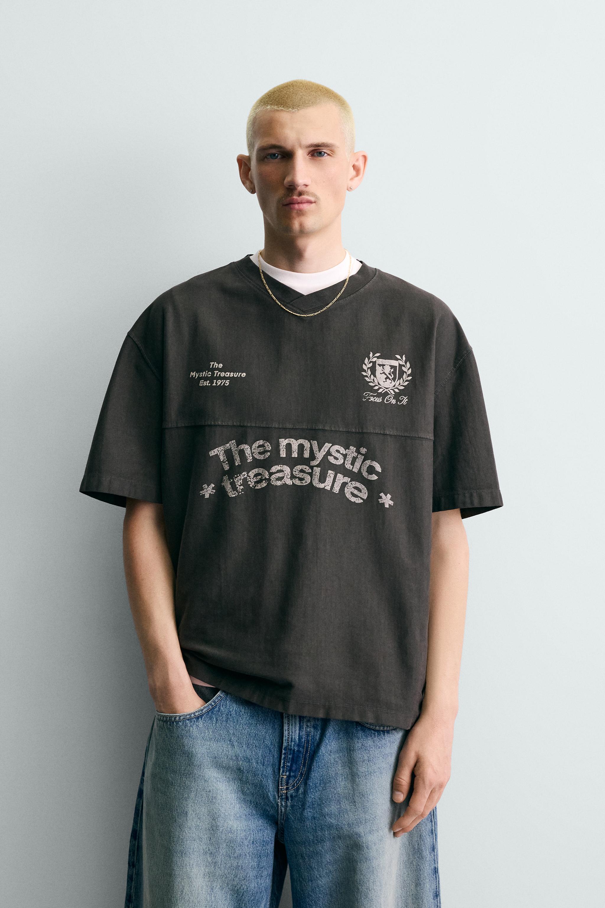 BASKILI VE SOLUK GÖRÜNÜMLÜ T-SHIRT