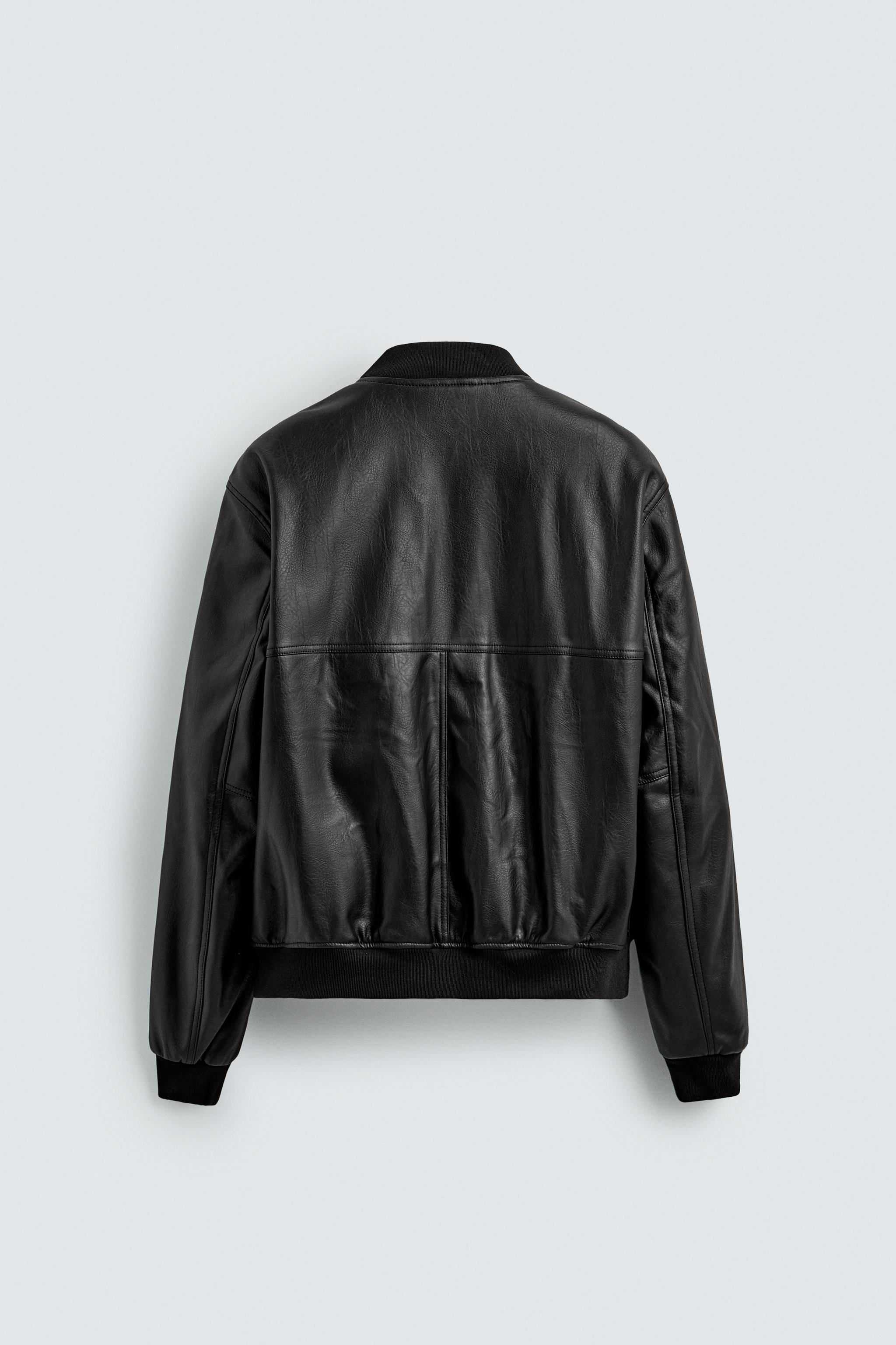 ※shee‼︎zara★フェイクレザーボンバージャケットS フェイクレザー ボンバージャケット - ブラック | ZARA Japan / 日本