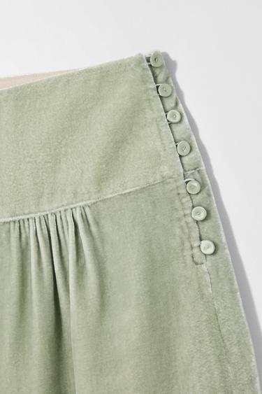 VELVET LACE SHORTS KATE MOSS X ZARA - Light green by Zara - Image 3