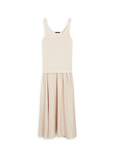 Vestido combinado tirantes - Beige de Zara