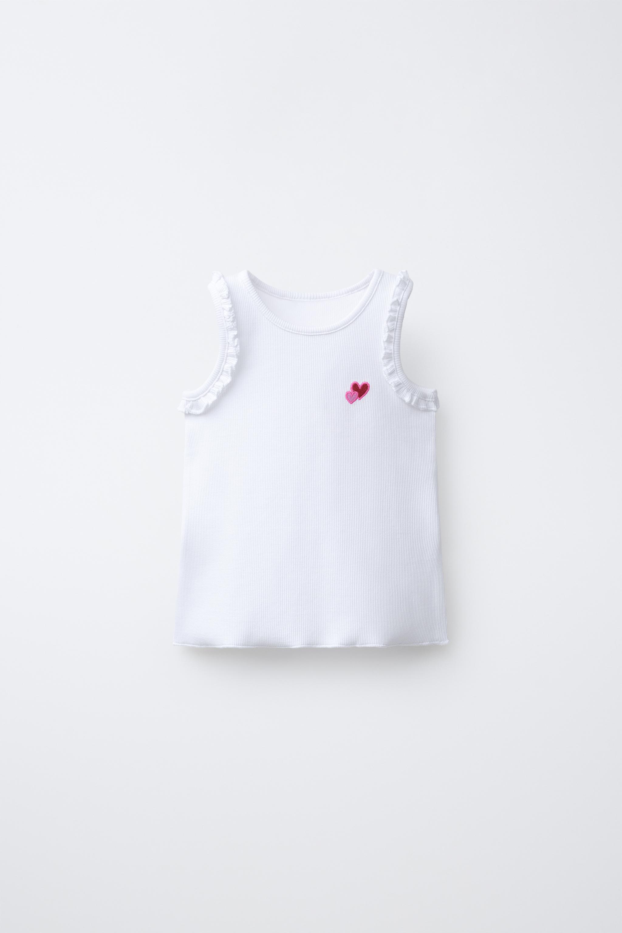 T-SHIRT CÔTELÉ SANS MANCHES BRODÉ