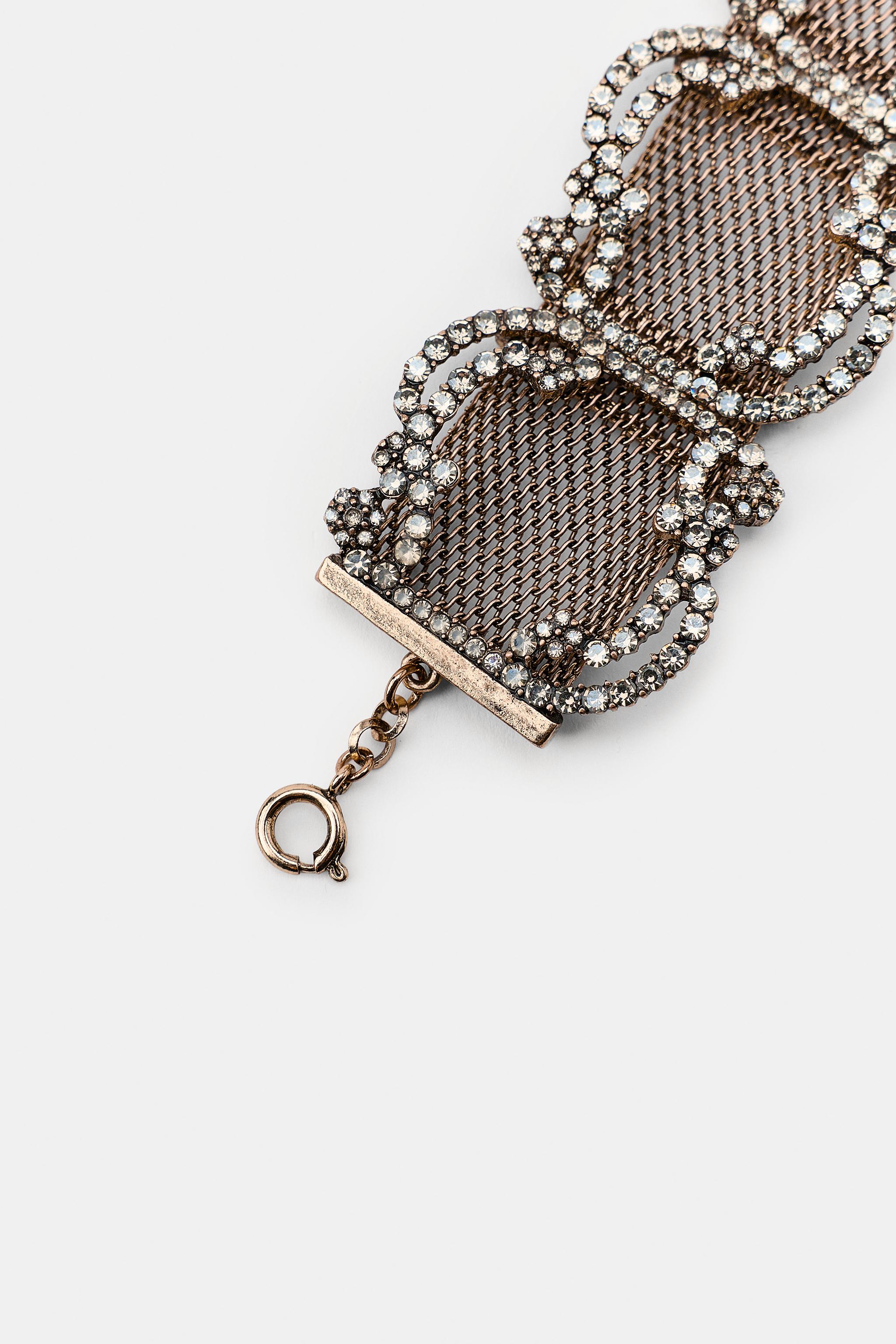 Женские аксессуары Zara METALLIC MESH SPARKLE CHOKER — фото 3