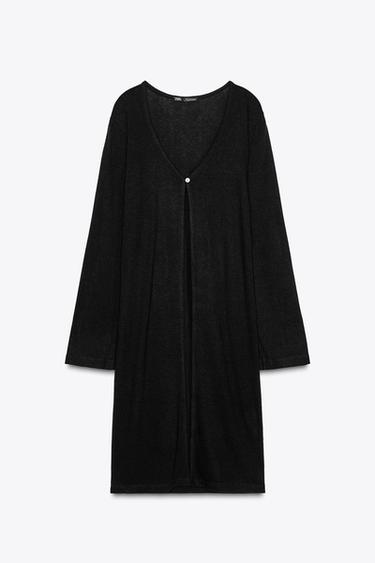 Zara LONG BUTTON JACKET - Black