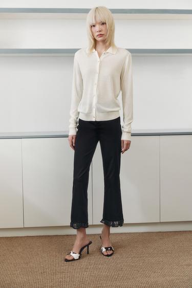 PLAIN KNIT POLO SHIRT - Ecru by Zara