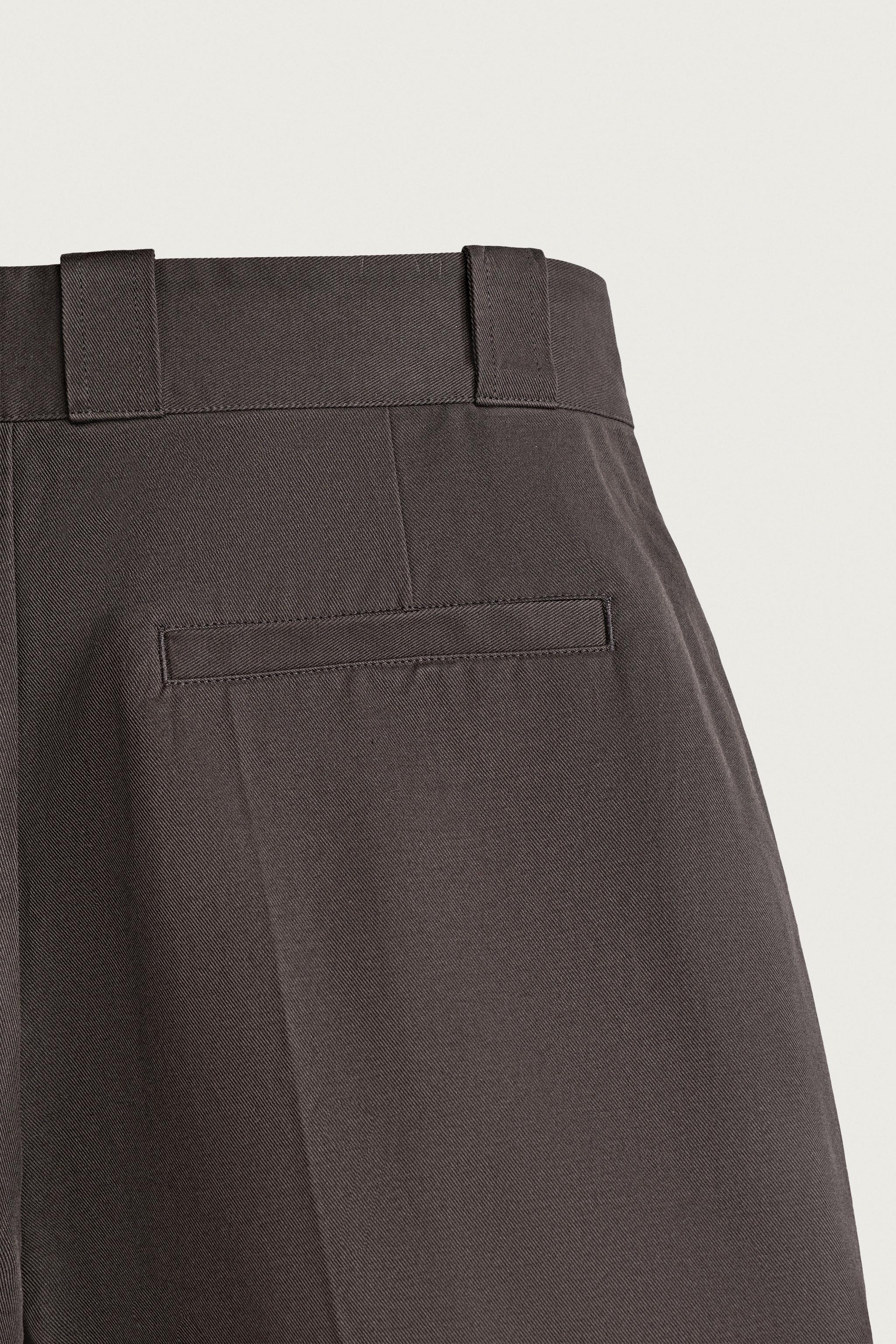 Мужские шорты Zara RELAXED FIT PLEATED SHORTS — фото 10