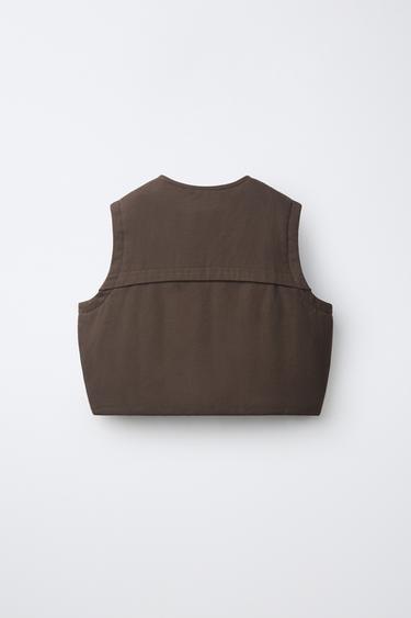 OVERSIZE PADDED GILET - Brown by Zara