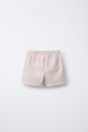 BERMUDA SEERSUCKER RAYURES - Marron de Zara - Image 1