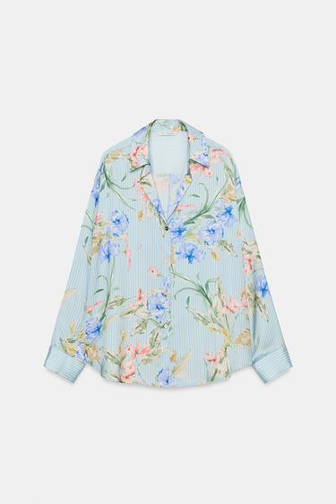 FLORAL PRINT SATIN SHIRT - Multicoloured by Zara - Image 6