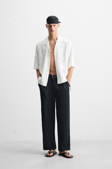CAMISA COM BORDADO PERFURADO - Branco da Zara - Imagem 0