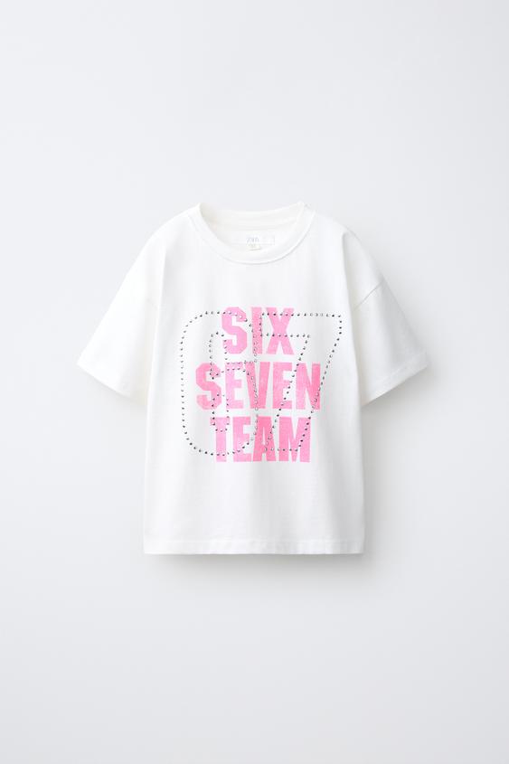 Zara TEAM SIX SEVEN 印花 T 恤 - 白色 - 圖片 0