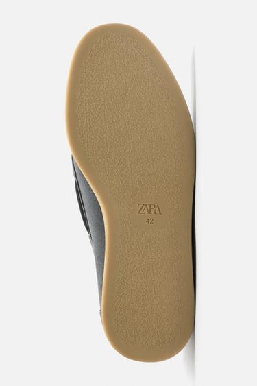 LEATHER DECK SHOES - Blue by Zara - Image 5