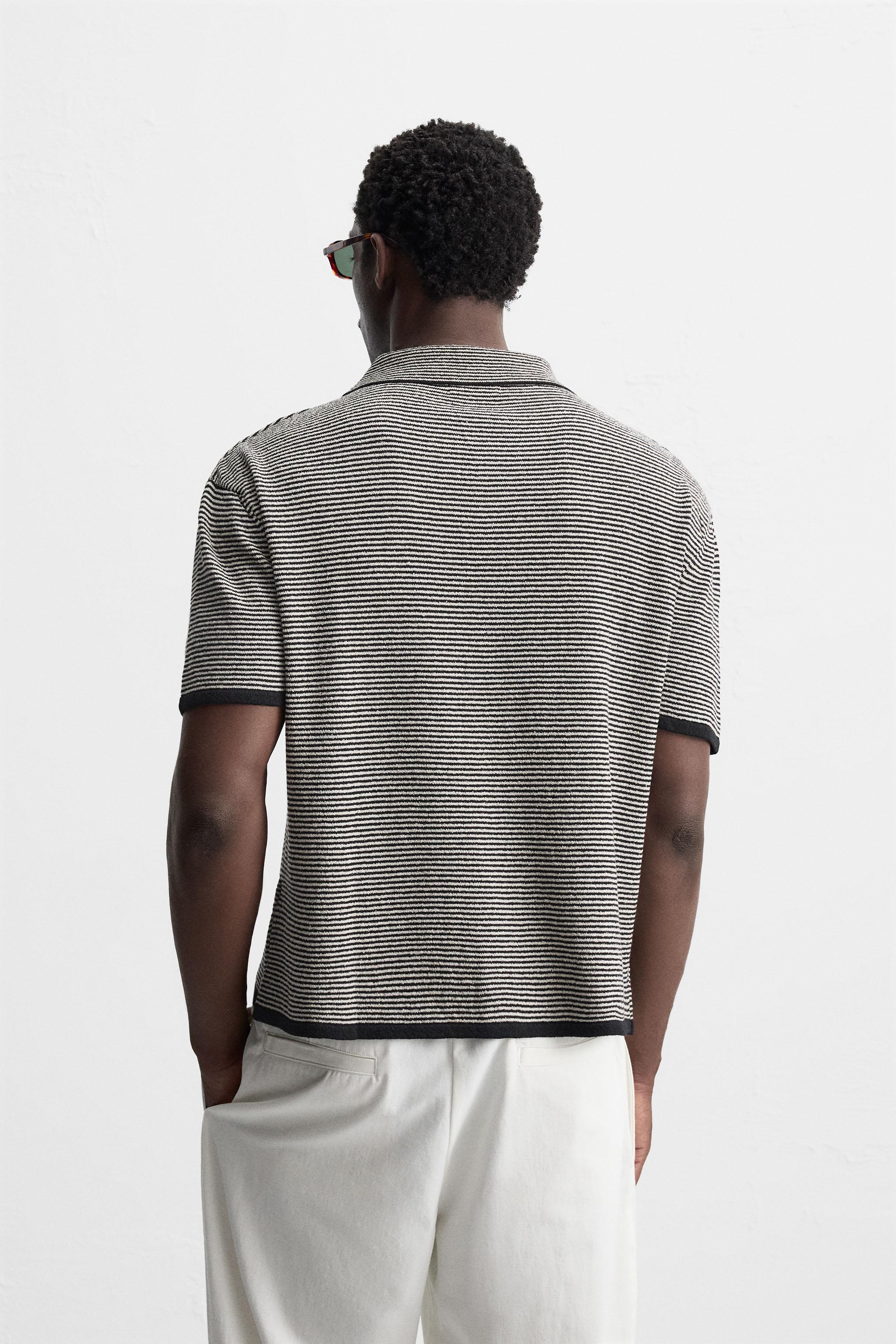 【ZARA】フルイドニットTシャツ ストライプ | 0304/406/105 フルイドニットTシャツ - ストライプ | ZARA Japan / 日本
