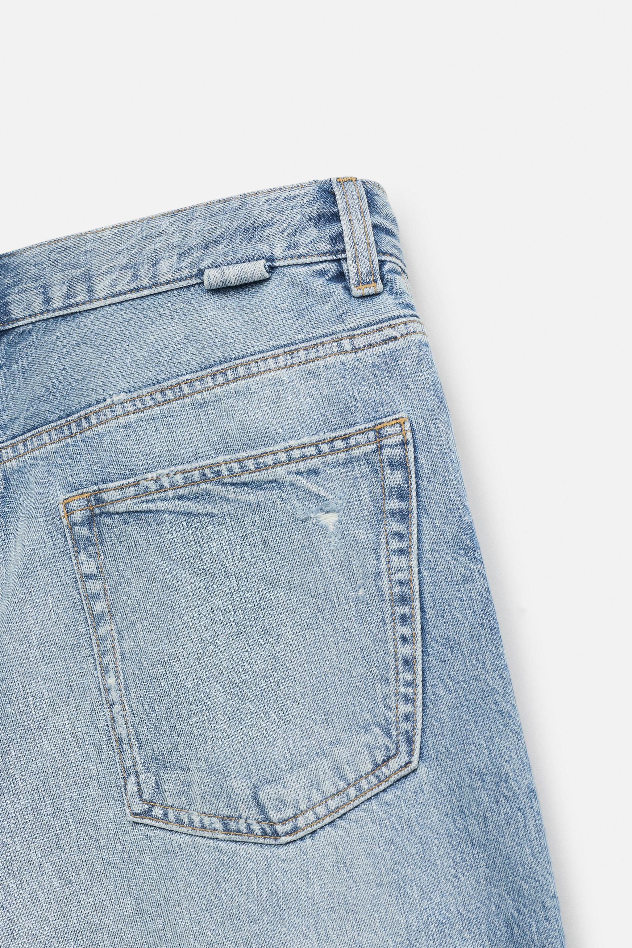 BERMUDA EN DENIM COUPE AMPLE DÉCHIRURES