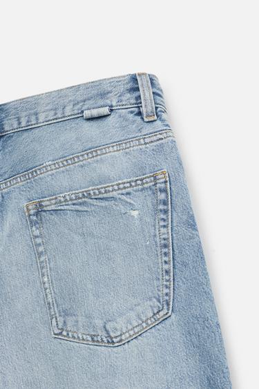 BERMUDA EN DENIM COUPE AMPLE DÉCHIRURES - Bleu moyen de Zara - Image 8