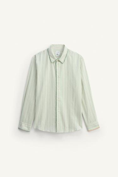 LIMITED EDITION COTTON-SILK STRIPED SHIRT - striped by Zara