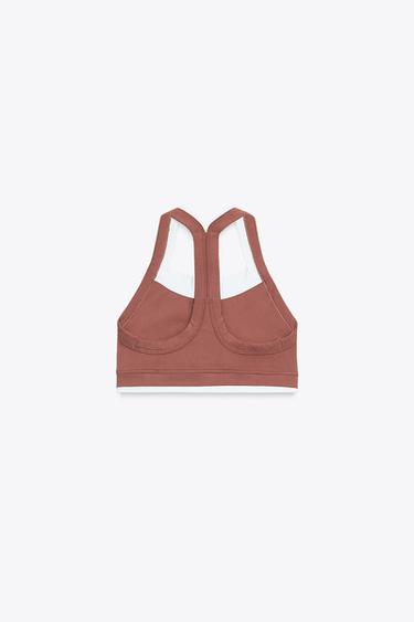 TOP DE SPORT EFFET DOUBLE - Rose moyen de Zara - Image 6