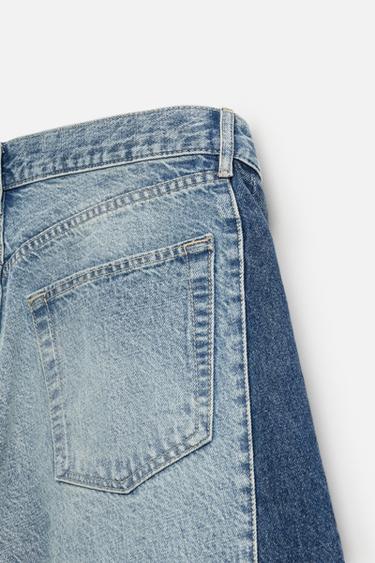 DENIM BERMUDA SHORTS WITH CONTRAST BANDS - Mid-blue by Zara - Image 8