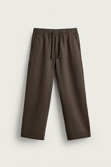 PANTALÓN RELAXED FIT ESTRUCTURA - Marrón de Zara