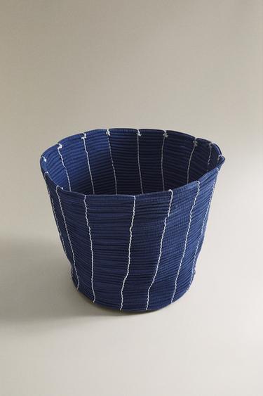 PAINTED COTTON BASKET X FANGLU LIN - Blue by Zara - Image 1