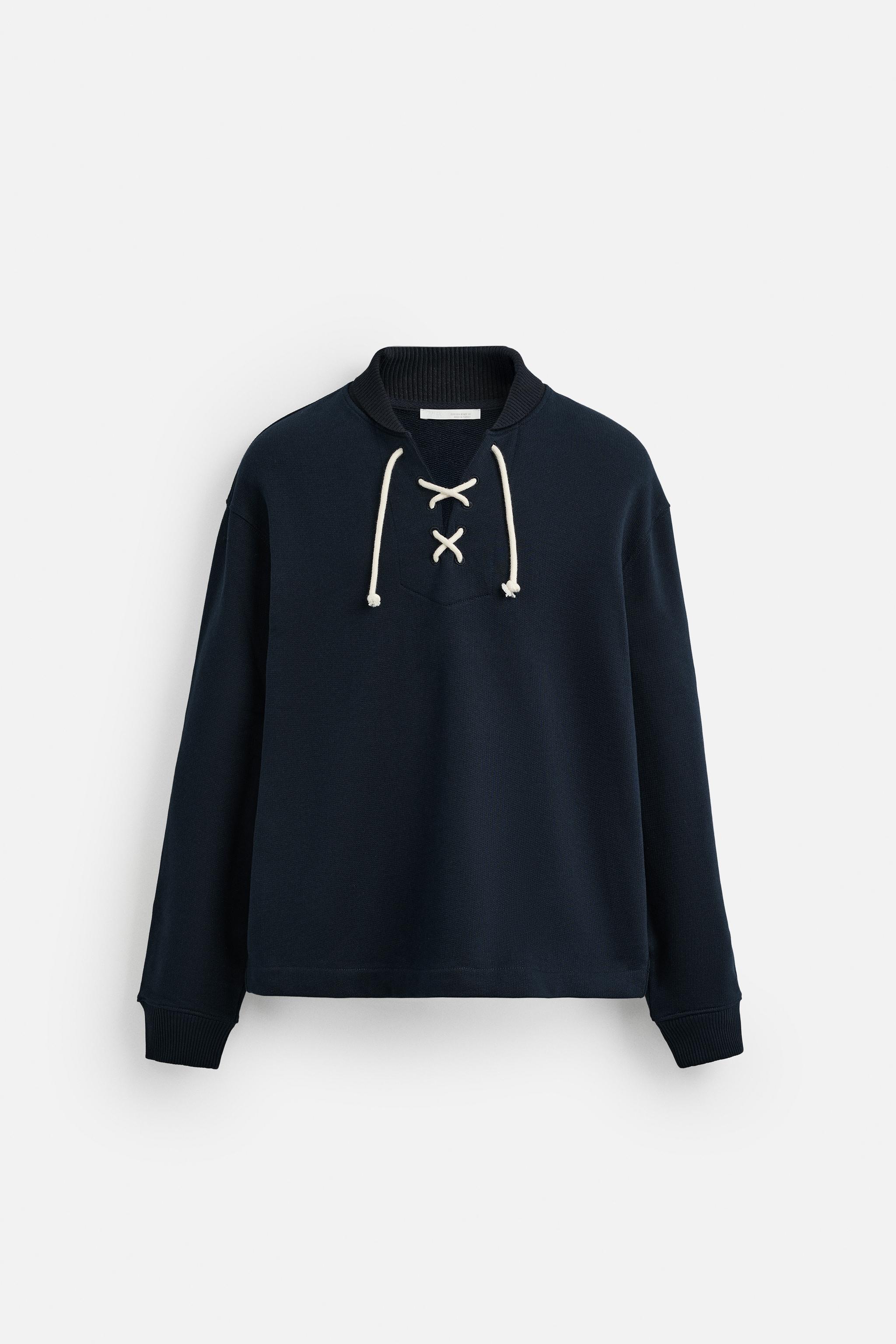 HOODIE SWEATSHIRT - Navy blue | ZARA United States