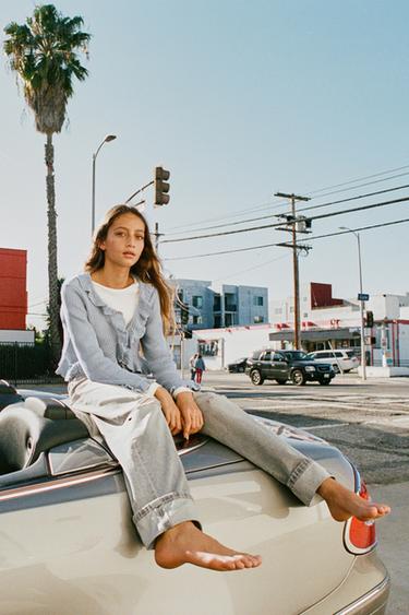 CHAQUETA PUNTO VOLANTE - Azul / Gris de Zara