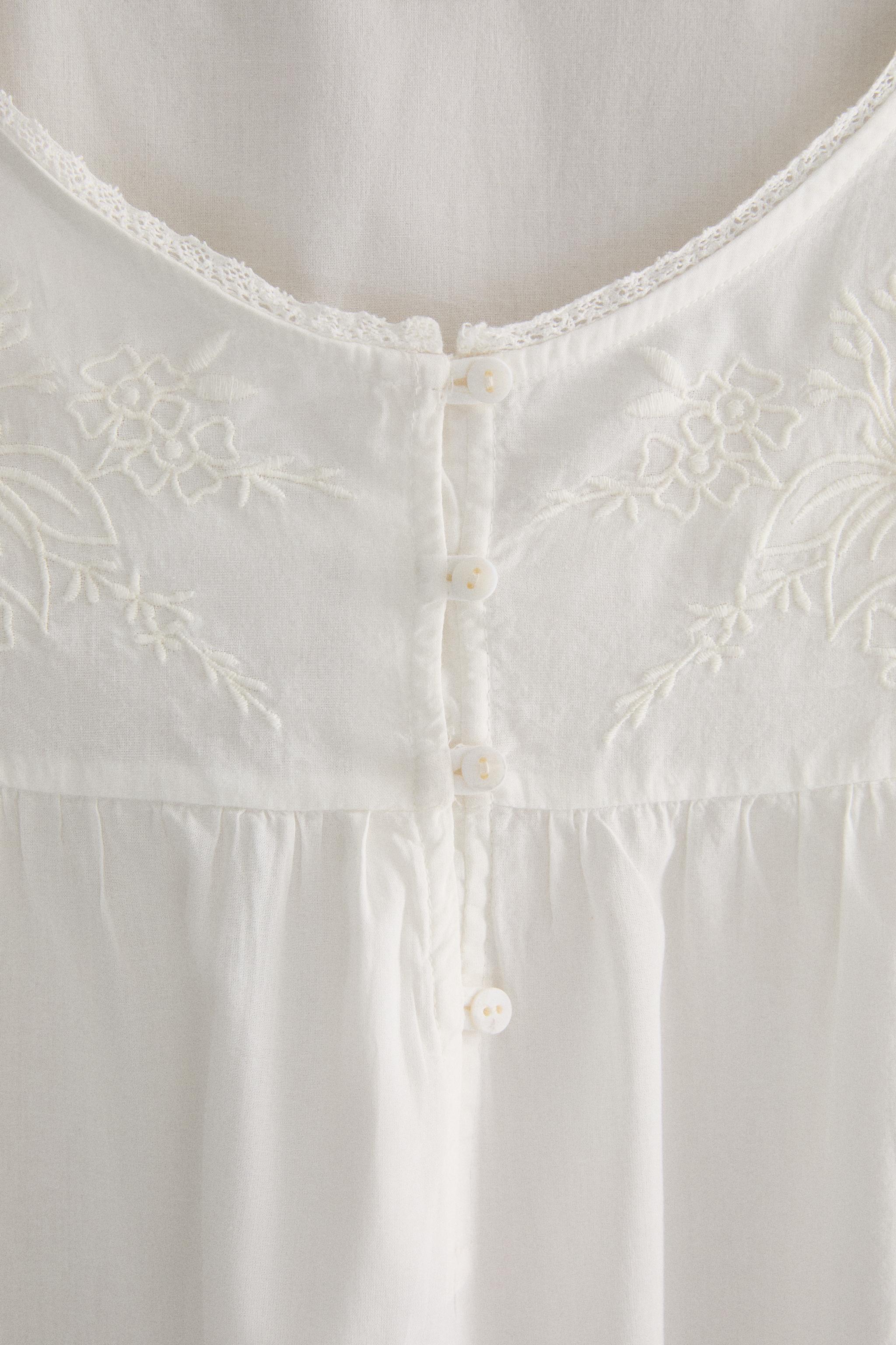 CHEMISE DE NUIT COTON BRODERIES