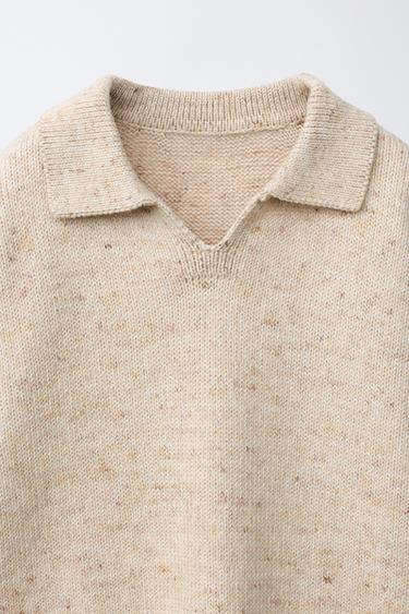 Flecked Polo Jumper - Light beige by Zara - Image 2