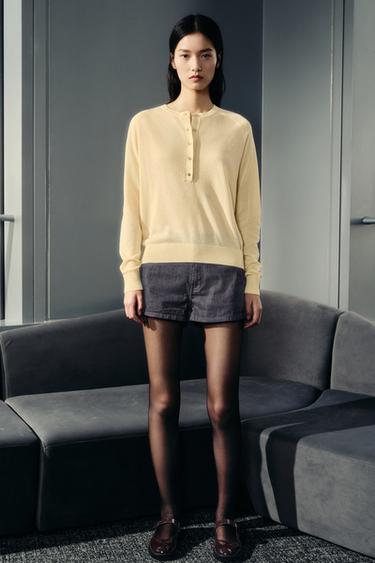 PLAIN KNIT SWEATER - Butter by Zara - Image 0