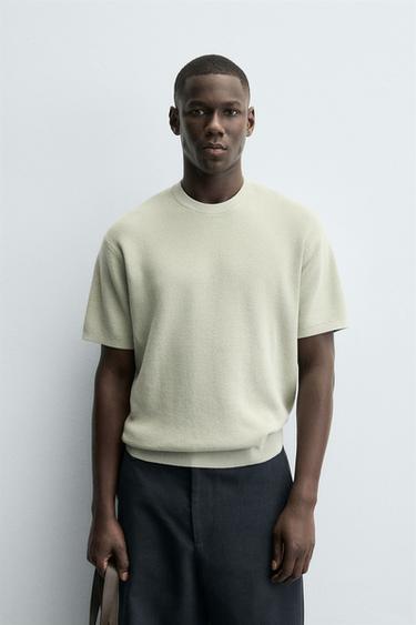 PURL KNIT T-SHIRT - Light green by Zara