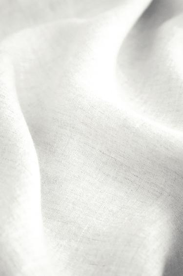 WASHED LINEN FLAT SHEET (160 GxM²) - White by Zara - Image 3