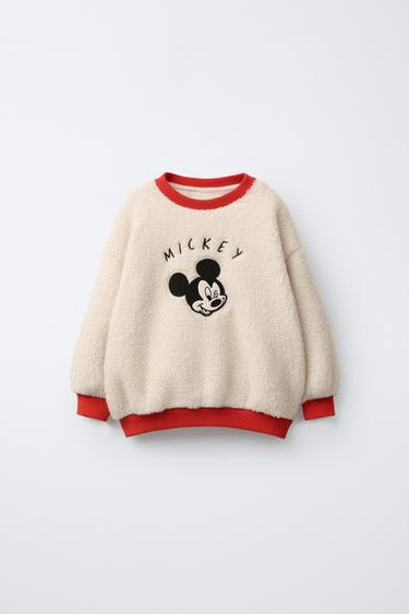 MICKEY MOUSE © DISNEY FAUX SHEARLING SWEATSHIRT - Ecru by Zara