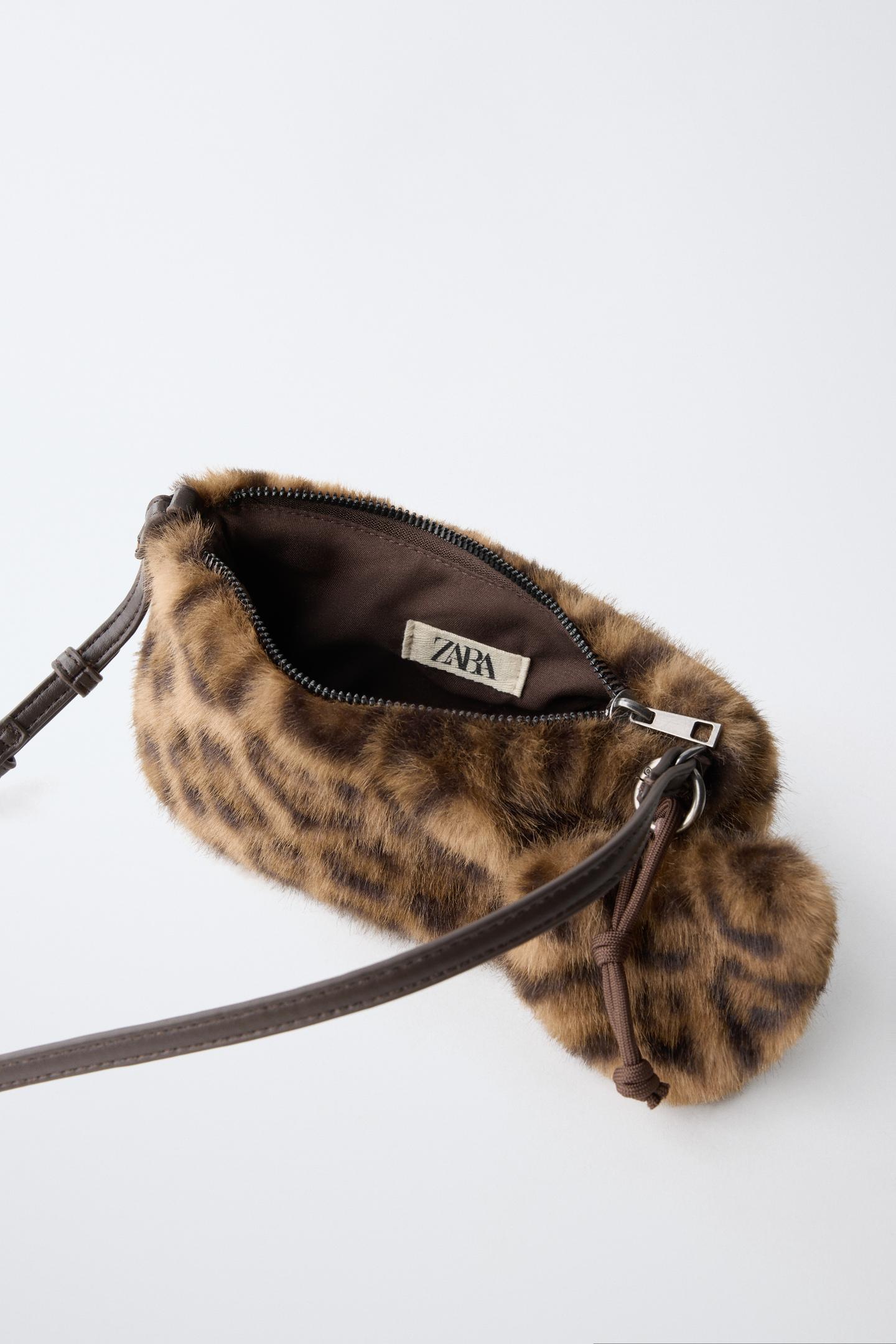Детская сумка Zara Animal Print Charm Shoulder, цвет: Коричневый — фото 5