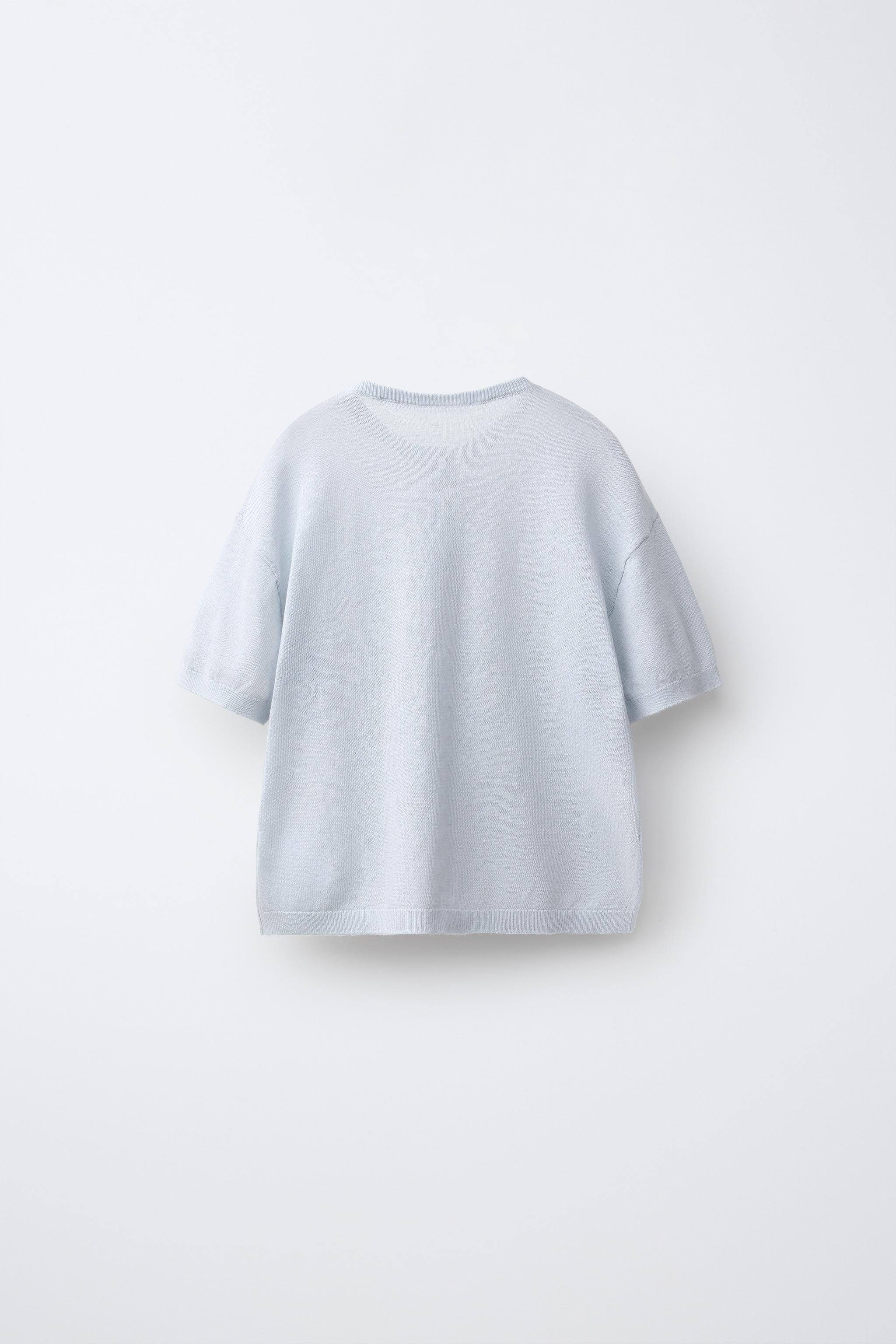 Детские рубашки Zara KNIT HENLEY SHIRT WITH LINEN AND COTTON — фото 2