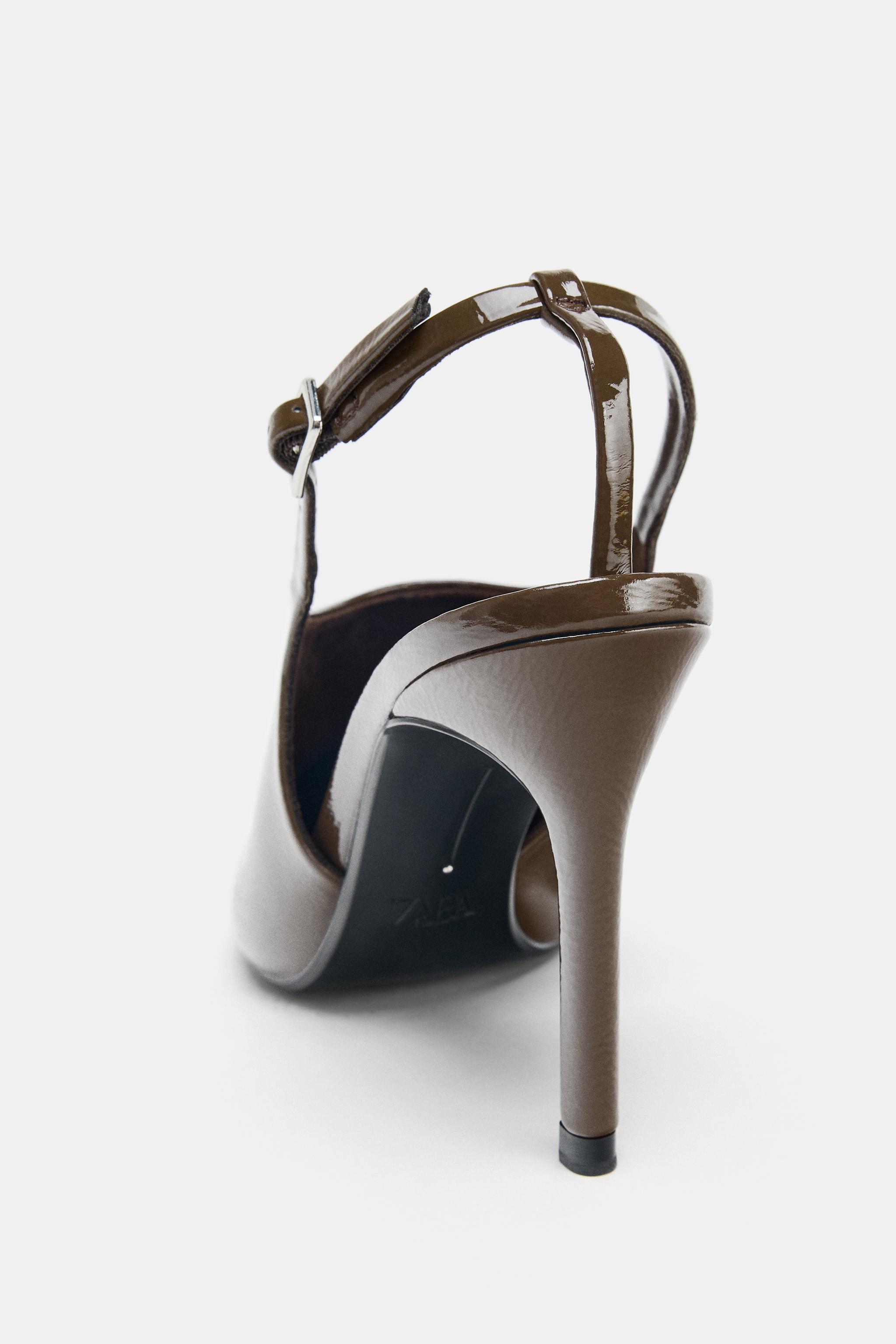 RAISED VAMP SLINGBACK HEELS - Taupe Gray | ZARA United States