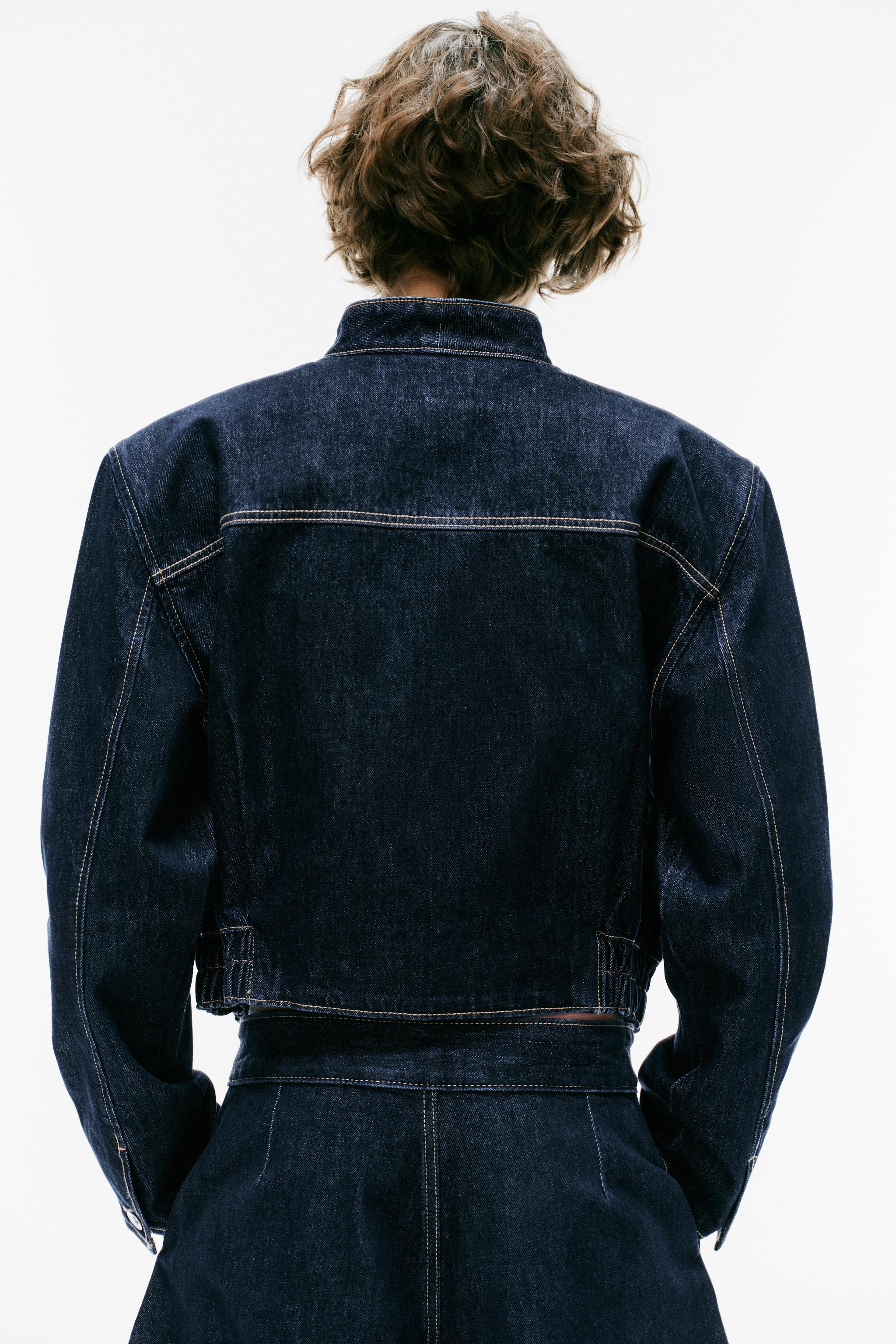 Zara TRF ÇAPRAZ KAPAMALI DENIM BOMBER CEKET görsel 6