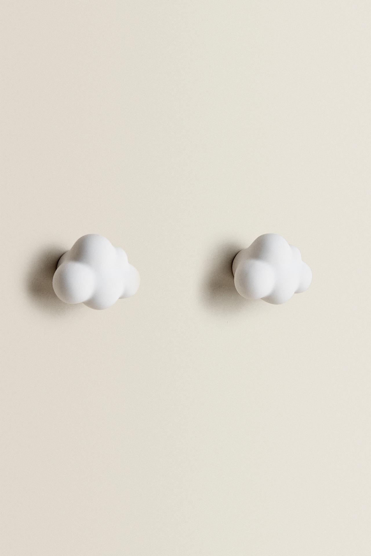 KIDS’ CLOUD KNOBS (PACK OF 2) — White